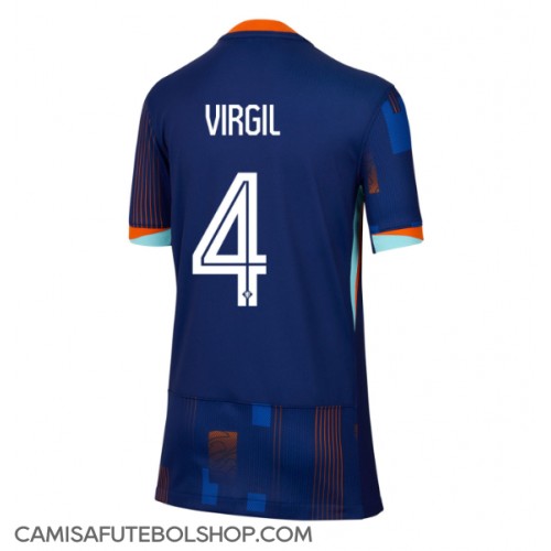 Camisa de time de futebol Holanda Virgil van Dijk #4 Replicas 2º Equipamento Feminina Europeu 2024 Manga Curta